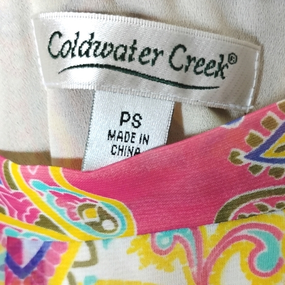 Vintage Y2K Coldwater Creek Chiffon Skirt S/P Boho Cottagecore Paisley Lined - Picture 7 of 9